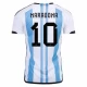 Camiseta Fútbol Argentina Diego Maradona #10 Mundial 2022 Primera Hombre Equipación