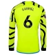 Camiseta Fútbol Arsenal FC 2023-24 Gabriel #6 Segunda Equipación Hombre Manga Larga
