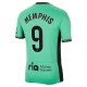 Camiseta Fútbol Atlético Madrid Memphis Depay #9 2023-24 Tercera Equipación Hombre