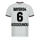 Camiseta Fútbol Bayer 04 Leverkusen 2023-24 Kossounou #6 Segunda Equipación Hombre