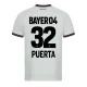 Camiseta Fútbol Bayer 04 Leverkusen 2023-24 Puerta #32 Segunda Equipación Hombre