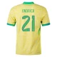 Camiseta Fútbol Brasil Endrick #21 Copa America 2024 Primera Hombre Equipación