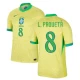 Camiseta Fútbol Brasil L. Paqueta #8 Copa America 2024 Primera Hombre Equipación