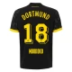Camiseta Fútbol BVB Borussia Dortmund 2023-24 Moukoko #18 Segunda Equipación Hombre