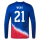 Camiseta Fútbol Estados Unidos Weah #21 Copa America 2024 Segunda Hombre Equipación Manga Larga
