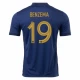 Camiseta Fútbol Francia Karim Benzema #19 Mundial 2022 Primera Hombre Equipación