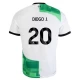 Camiseta Fútbol Liverpool FC 2023-24 Diogo J. #20 Segunda Equipación Hombre