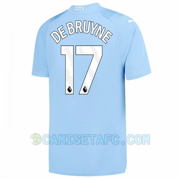 Camiseta Fútbol Manchester City Kevin De Bruyne #17 2023-24 Primera Equipación Hombre