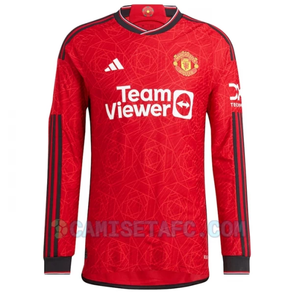 Camiseta Fútbol Manchester United Casemiro #18 2023-24 Primera Equipación Hombre Manga Larga