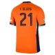 Camiseta Fútbol Países Bajos Frenkie de Jong #21 Eurocopa 2024 Primera Hombre Equipación