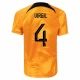 Camiseta Fútbol Países Bajos Virgil van Dijk #4 Mundial 2022 Primera Hombre Equipación