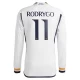 Camiseta Fútbol Real Madrid Rodrygo #11 2023-24 Primera Equipación Hombre Manga Larga