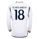 Camiseta Fútbol Real Madrid Tchouameni #18 2023-24 Primera Equipación Hombre Manga Larga