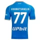 Camiseta Fútbol SSC Napoli Kvaratskhelia #77 2023-24 Primera Equipación Hombre