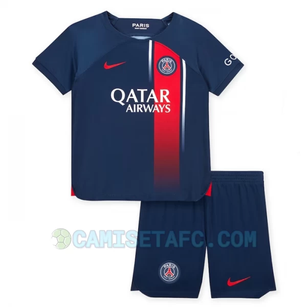 Discount Niños Camiseta Fútbol Paris Saint-Germain PSG 2023-24 1ª Equipación (+ Pantalones)