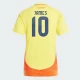 Mujer Camiseta Fútbol Colombia James Rodríguez #10 Copa America 2024 Primera Equipación