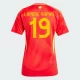 Mujer Camiseta Fútbol España Lamine Yamal #19 Eurocopa 2024 Primera Equipación