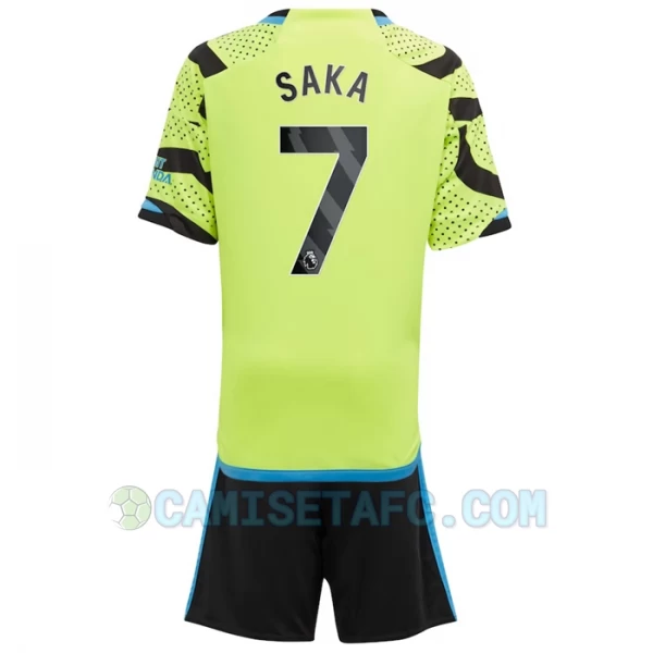 Niños Camiseta Fútbol Arsenal FC 2023-24 Bukayo Saka #7 2ª Equipación (+ Pantalones)