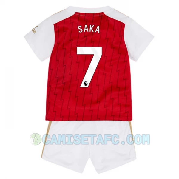Niños Camiseta Fútbol Arsenal FC Bukayo Saka #7 2023-24 1ª Equipación (+ Pantalones)