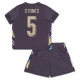 Niños Camiseta Fútbol Inglaterra Stones #5 Eurocopa 2024 Segunda Equipación (+ Pantalones)
